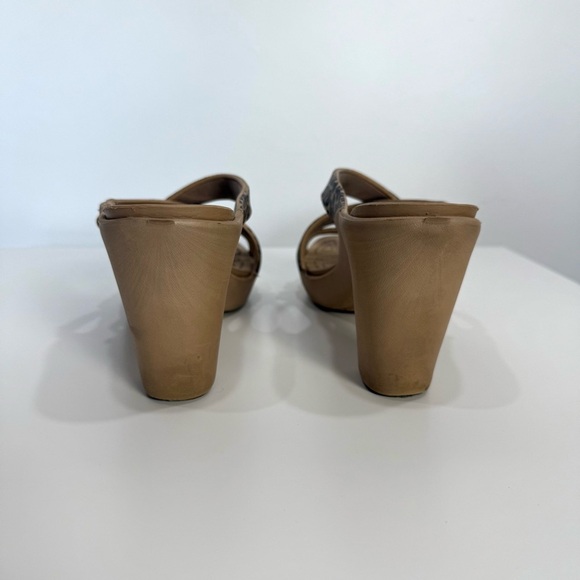 CROCS Cyprus IV Tan Leopard Print Heeled Sandals - Picture 5 of 12